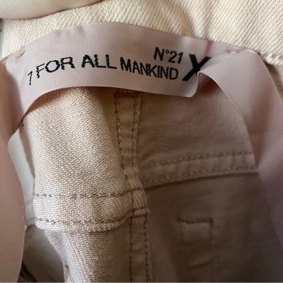 7 FAM x No21 | Slouchy Crop Jeans High Rise Cipria Pink Unisex Size 24 - Picture 7 of 10